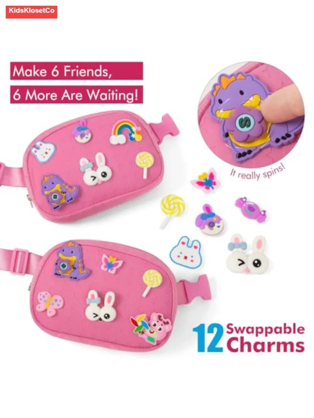DIY Waist Fanny Pack with 12 Cute Accessories, Crossbody Bag for Girls, Dance